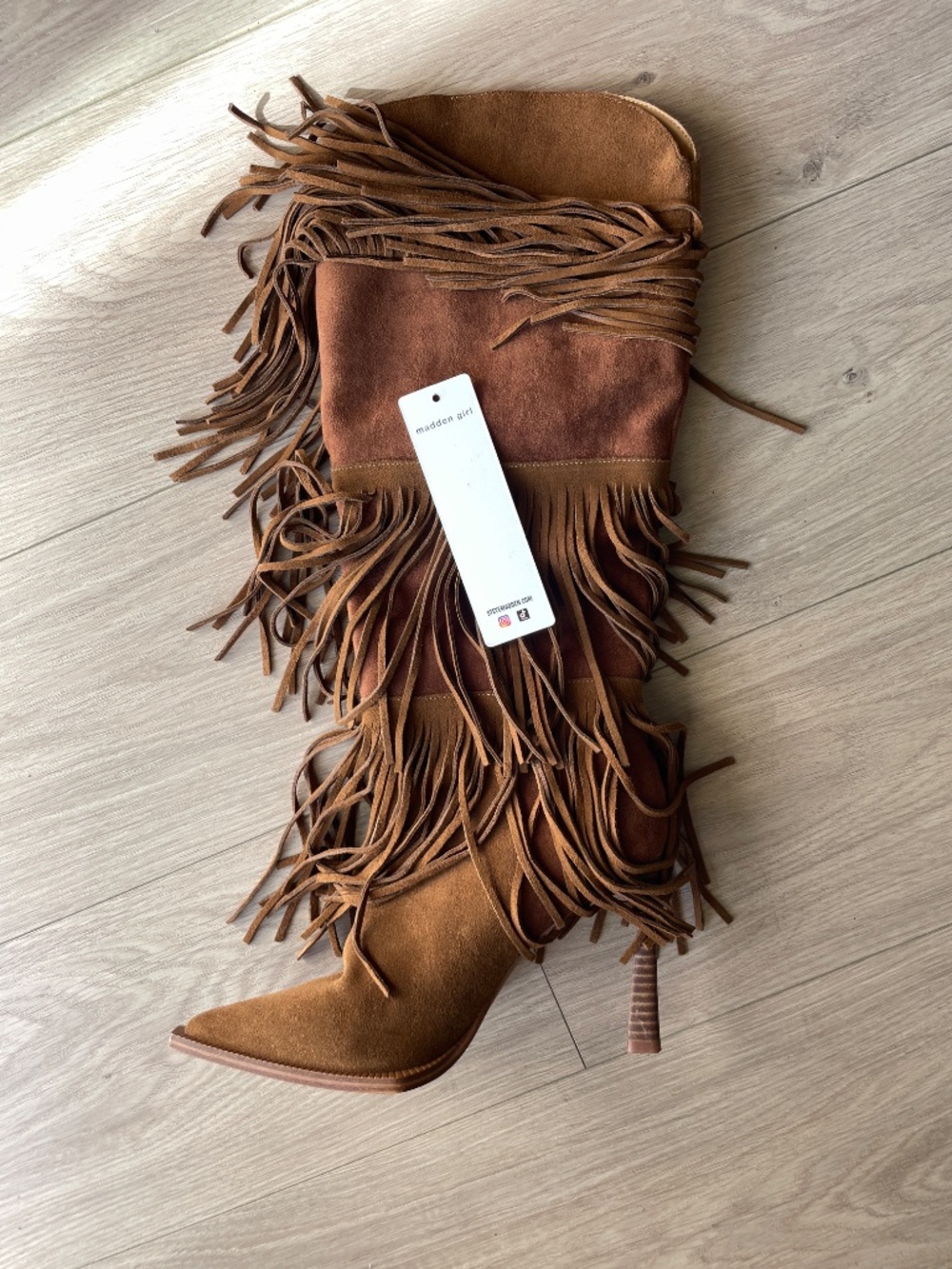 STEVE MADDEN -  KINZEE FRINGE CHESTNUT SUEDE - Picture 7 of 10